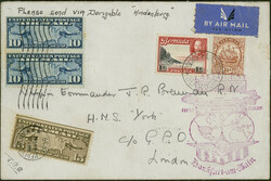 1. Nordamerikafahrt 1936, Rückfahrt, Brief mit MiF Bermuds/USA ab ...