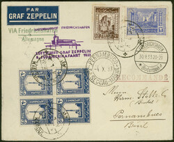 8. Südamerikafahrt 1933, R-Brief ab Kaboul 30.8.33 via Landi-Kottal ...