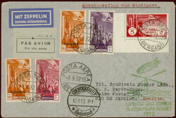 6. Südamerikafahrt 1932, Brief ab Bengasi 8.9. nach Rio mit bunter ...