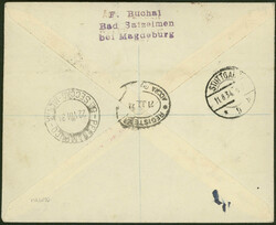 6. Südamerikafahrt 1934, R-Brief ab Accra 21.7.34 via Stuttgart 11,8 ...