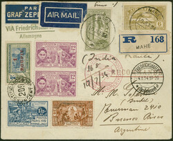 5. Südamerikafahrt 1934, beidseitig mit MIF Britisch Indien mit ...
