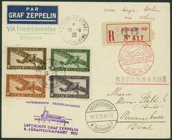 8. Südamerikafahrt 1933, R-Brief Saigon 15.9. nach Pernambuco mit 4 ...