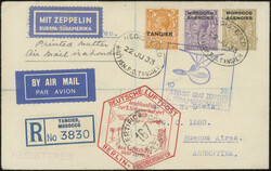 TANGER, 3. Südamerikafahrt 1933, R-Brief ab Tanger 22.6. nach Buenos ...