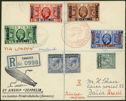 TANGER, 16. Südamerikafahrt 1935, 3. Pendelfahrt, R-Brief ab Tanger ...