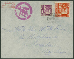 Olympiafahrt 1936, Brief aus Malang 23.7. mit Freimarkenfrankatur ...