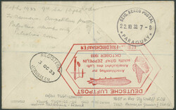 Chicagofahrt 1933, Berlin - Recife, R-Karte ab Jerusalem 3.10. via ...