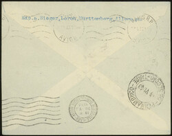 2. Südamerikafahrt 1933, R-Brief ab Tunis 29.5. mit 10 Fr. ...