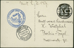 Durchgeführte Amerikafahrt 1929, Abwurf Ponta Delgada, Bordpostkarte ...