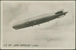 Durchgeführte Amerikafahrt 1929, Abwurf Ponta Delgada, Bordpostkarte ...