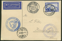 Durchgeführte Amerikafahrt 1929, Abwurf Ponta Delgada, Karte mit 2 ...