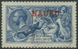 10 Sh, perfectly centered luxury piece, color deep bright blue, ...