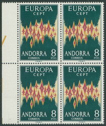 CEPT 1972, tadellos postfrischer Viererblock mit linkem Rand sowie ...