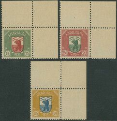 Landeswappen, kompletter Satz postfrischer Eckrandstücke oben rechts ...