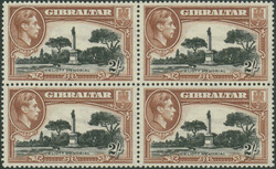 2 Sh, perfekt zentrierter Vierblock, postfrisch, in der seltenen ...