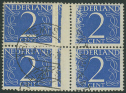 2 C Ziffern blau im Viererblock mit seltener Abart GEKLEBTE ...