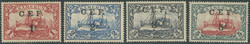 1/2 Pence bis 5 Shilling, 1915, mit schwarzem Buchdruckaufdruck "C.E ...