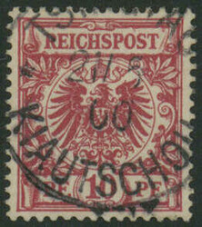 10 Pfennig Krone/Adler, rotkarmin, dunkelrot quarzend (Urmarke MiNr. ...