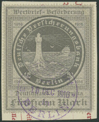 15 Mk 1. Ausgabe, sauber gestempelt auf Couponabschnitt, neuestes ...