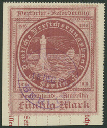 50 Mk 1. Ausgabe, sauber gestempelt auf Couponabschnitt, neuestes ...