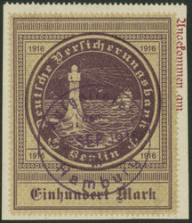 100 Mk 2. Ausgabe, steigendes Wasserzeichen, sauber gestempelt auf ...