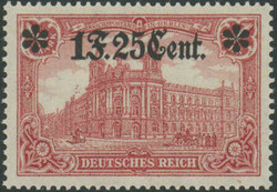 1 F 25 Cent auf 1 Mark karminrot Wertangabe des Aufdrucks unterhalb ...