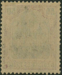 50 Pfg dunkelbräunlichlila/schwarz auf hellgelborangefarbenem Papier ...