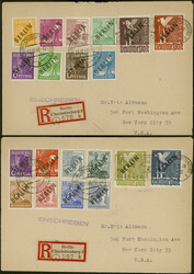 2 Pfg bis 5 Mk Schwarzaufdruck, 20 Werte komplett verteilt auf zwei ...