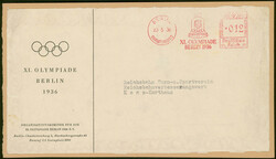 Vorderseite eines Umschlags des Organisationskomitees für die XI. ...