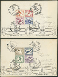 BERLIN 1936, beide Olympia-Blocks auf blanko Briefen mit dem seltenen ...