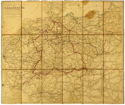 1813, postnapoleonische Reisekarte, Post- und Reise-Karte von ...