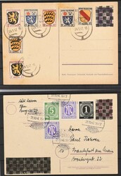 1945-1949, GANZSACHEN SCHACHBRETTMUSTER, herrlicher Posten mit weit ...