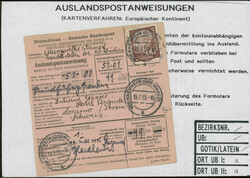 1950er-Jahre, über 150 Auslands-Postanweisungen nach Frankreich und ...