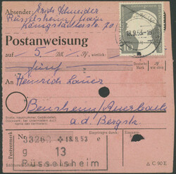 Über 25 Inlands-Postanweisungen je mit unterschiedlichen MeF 10 Pfg ...