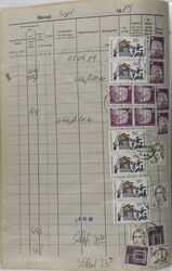 1987-1990, 44 Einlieferungsbestätigungslisten im A4-Format, für ...