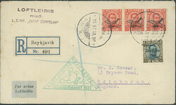 Islandfahrt 1931, isländische Post, R-Brief ab Reykjavik 30.6. nach ...