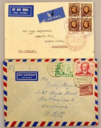 1915-1955, vielseitige Partie von 100 Belegen mit vielen deutschen ...