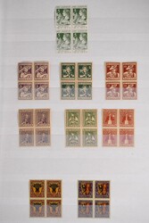 1913-1961, Pro Juventute Viererblocks, anfangs meist mit Falzspur auf ...