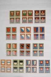 1913-1961, Pro Juventute Viererblocks, anfangs meist mit Falzspur auf ...