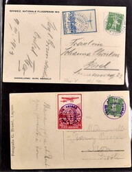 1913, Partie mit geflogenen Karten der verschiedenen Flugmarken der ...