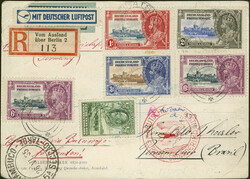 1935, BECHUANALAND PROTECTORATE, R-Karte vom 10.6.35 über Berlin mit ...