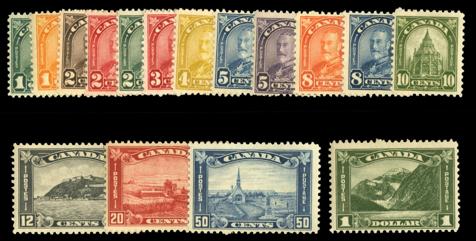 BRITISH COMMONWEALTH CANADA (162-77) 1930-31 1c-$1 complete set of 16 ...