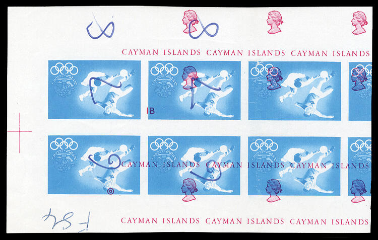 1980 (ca) unissued Olympic Games (Soccer), imperforate pane of six, ...