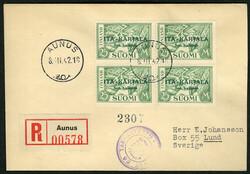 FINLAND Karelia (N8-15) 1942 eight different blocks of four, used in ...