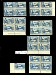 (91,93-96) 1938-50 George VI, 1sh blue, deep blue (25), 2sh6p (25), ...