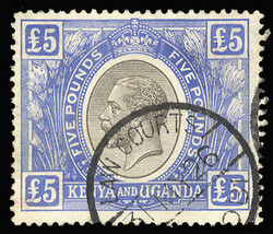 BRITISH COMMONWEALTH KENYA, UGANDA & TANGANYIKA (41) 1922-27 £5 ...