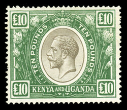 BRITISH COMMONWEALTH KENYA, UGANDA & TANGANYIKA (41A) 1922 £10 ...