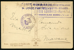 ITALY Flight Covers 1930 (12 Dec) Roma-Massaua, ppc with attractive ...