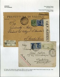 1919-21 selection of 14 covers or cards on exhibit pages, various ...
