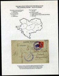 1918-23 collection of 47 covers or cards on 23 exhibit pages ("The ...