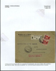 1923 selection of 14 covers or cards on exhibit pages, showing ...
